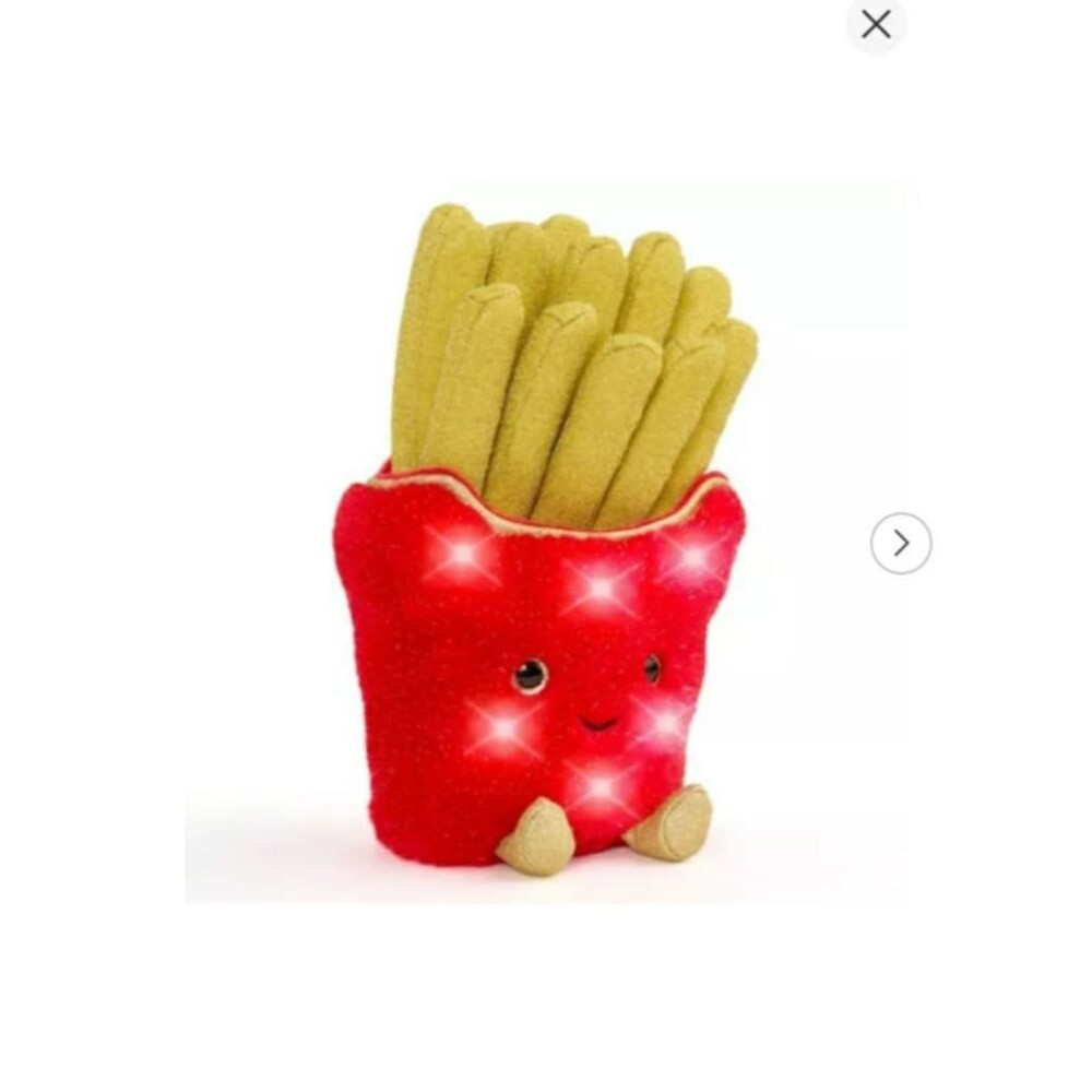 FAO Schwarz Glow Brights Plush LED with Sound French Fries New With Tags